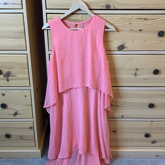 Bisou Bisou Light Pink High Low Hem Dress Size 14 - Picture 2 of 9